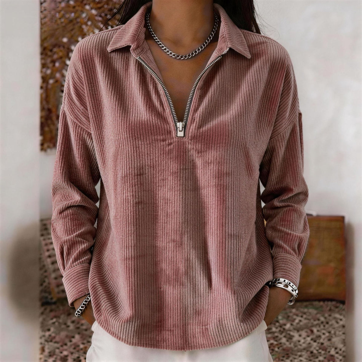 Marlowe | Corduroy Zip Top