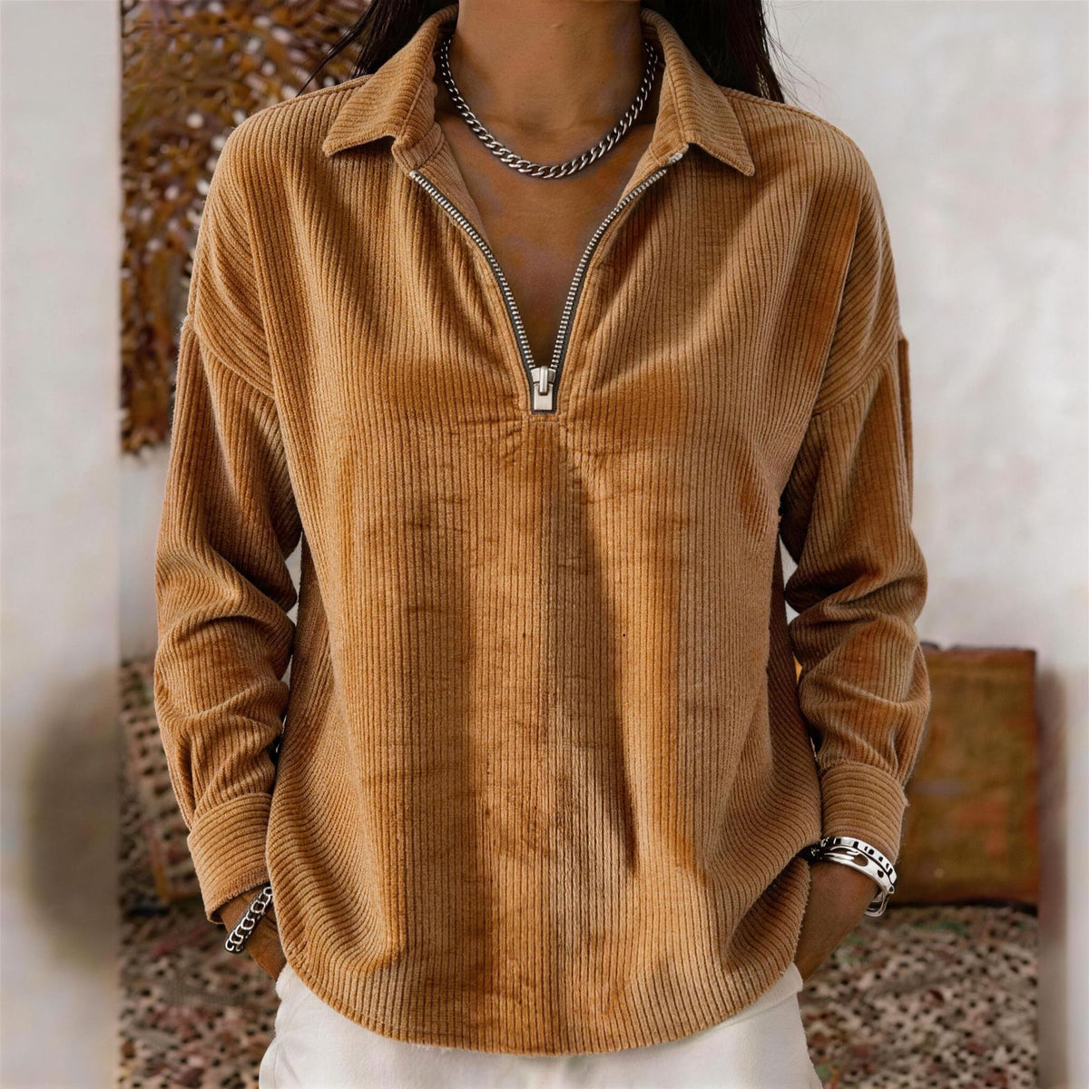 Marlowe | Corduroy Zip Top