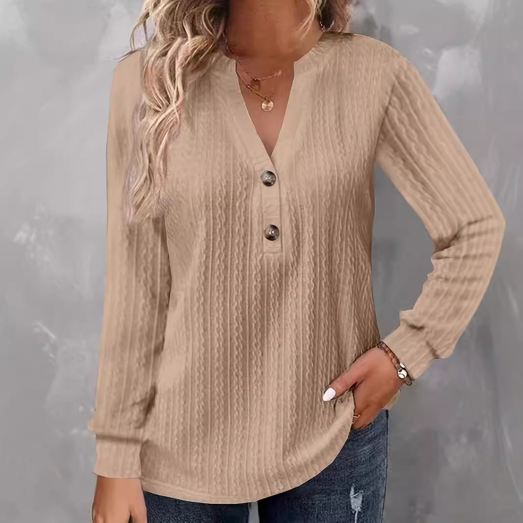 Noelle | Textured Button Top
