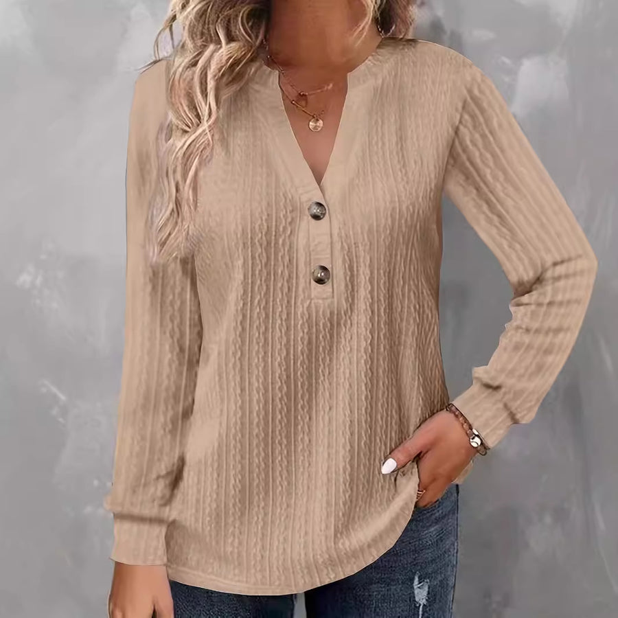 Noelle | Textured Button Top
