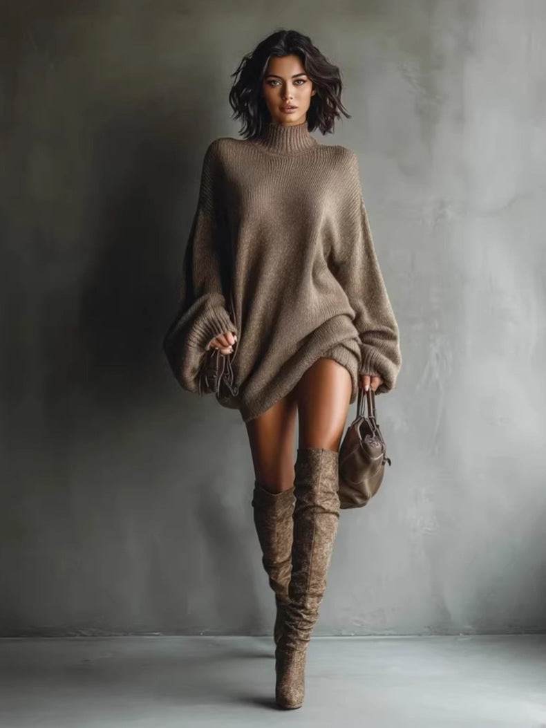 Rowan | Turtleneck Sweater Dress