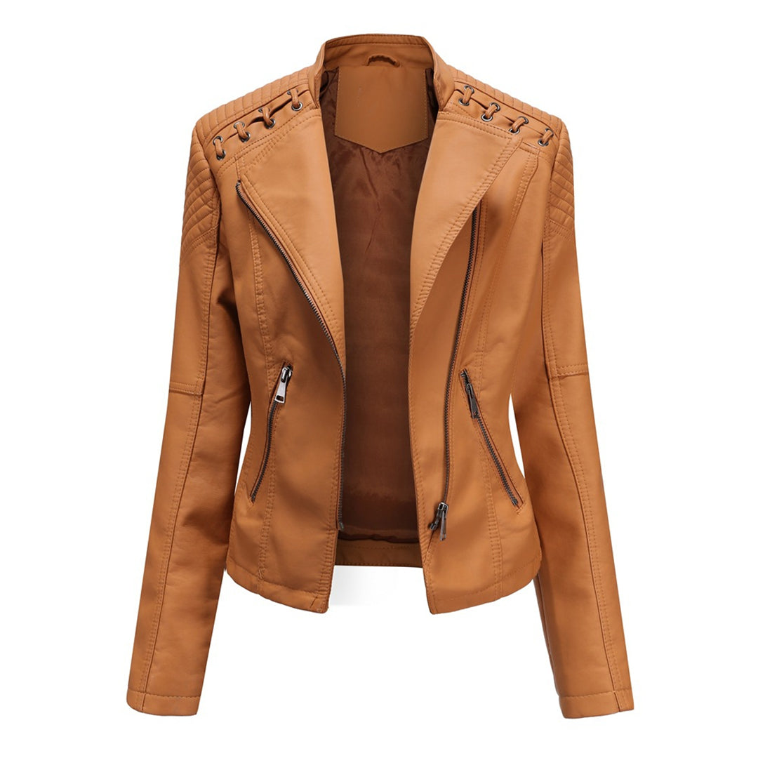 Sophie | Sleek Zip Up Moto Jacket