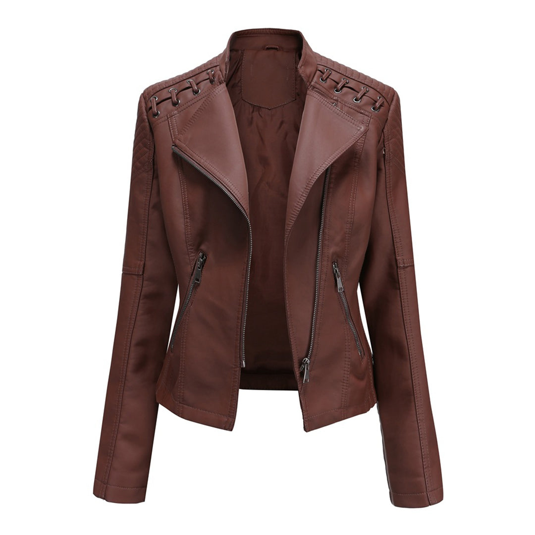 Sophie | Sleek Zip Up Moto Jacket