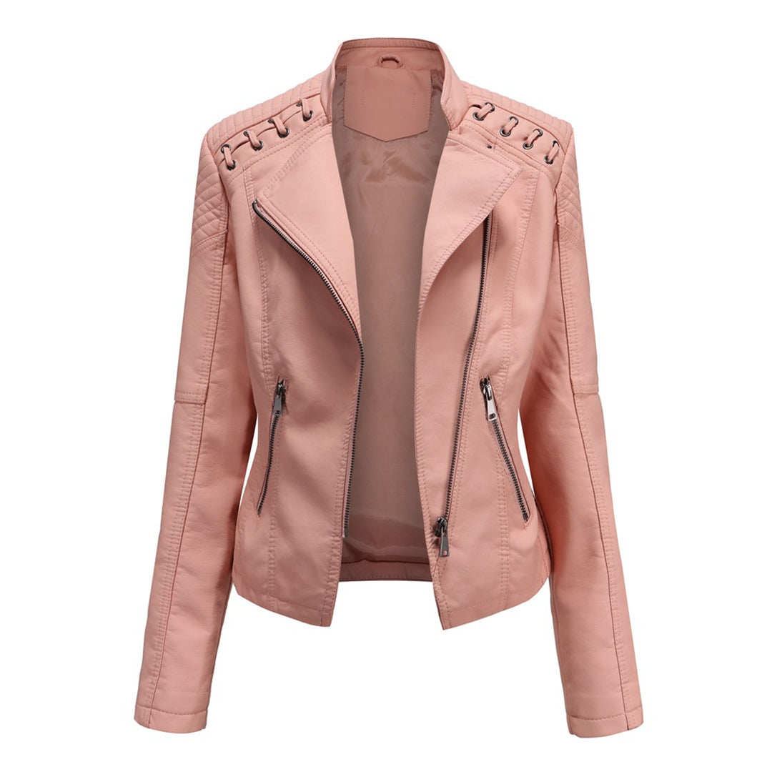 Sophie | Sleek Zip Up Moto Jacket