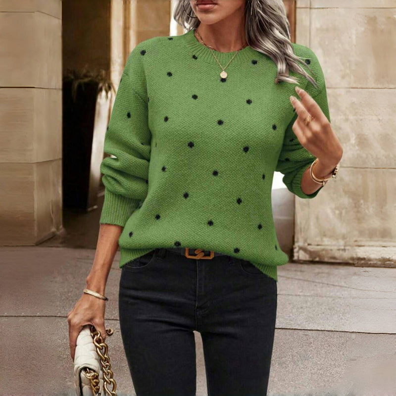 Marigold | Cozy Polka Dot Knit Sweater