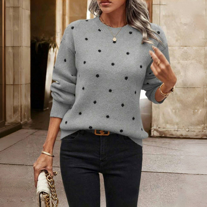 Marigold | Cozy Polka Dot Knit Sweater