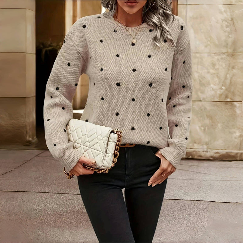 Marigold | Cozy Polka Dot Knit Sweater