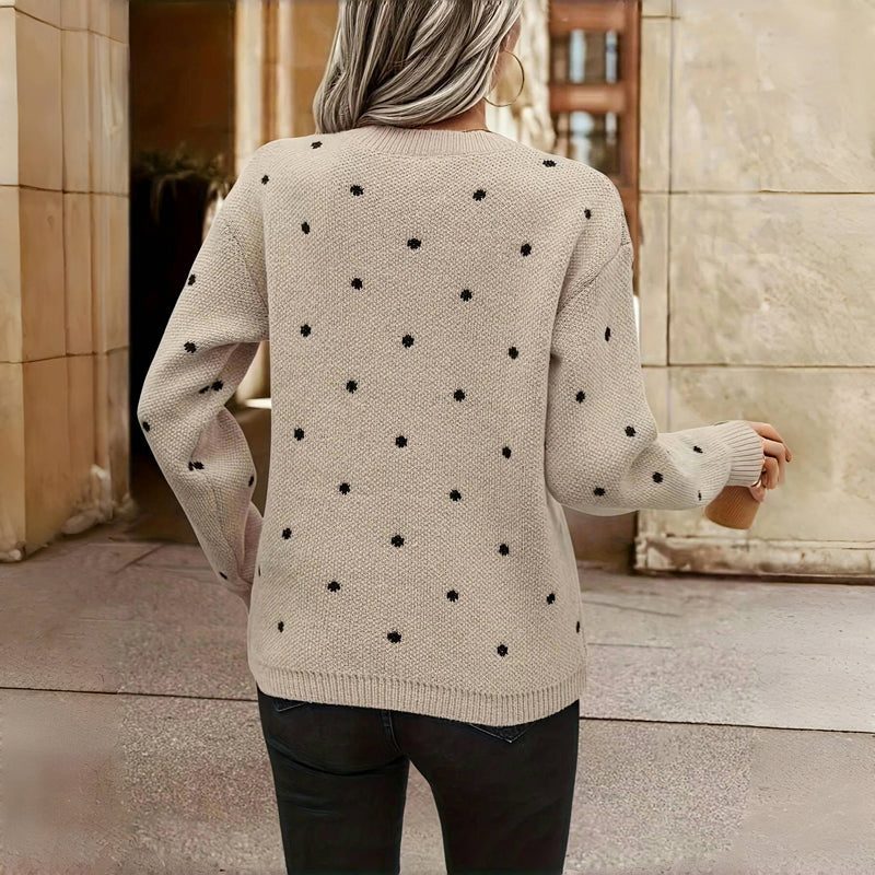 Marigold | Cozy Polka Dot Knit Sweater