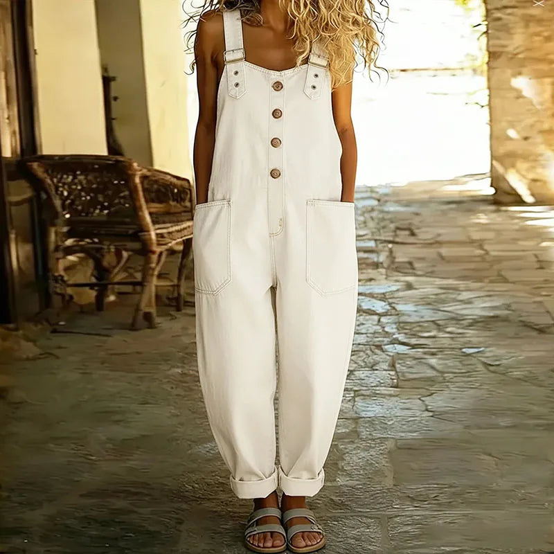 Elowen | Button Front Denim Overalls