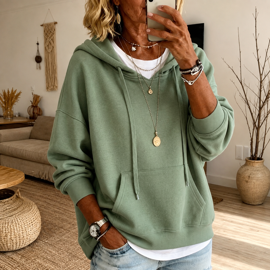 Amandine | Sage Green Poncho Sweater