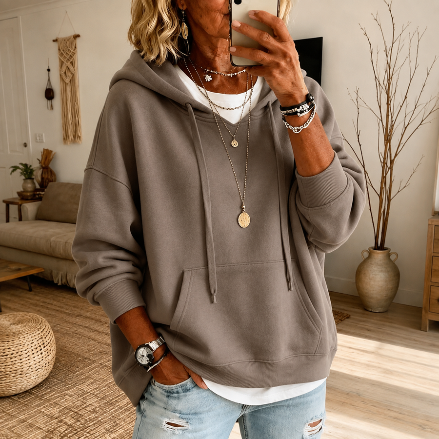 Ella | Taupe Poncho Sweater