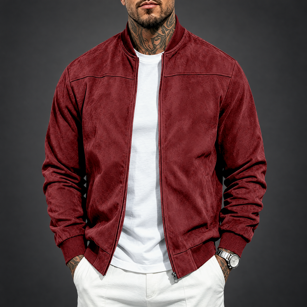 Vincent | Elegant Suede Bomber