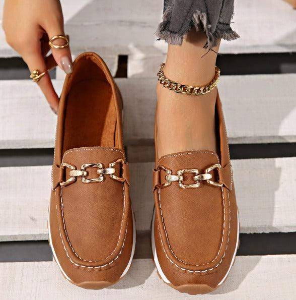 Ella | Flat Buckle Loafers