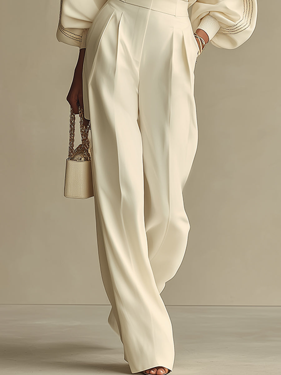 Hannah | Ribbed Set With Wide Pants