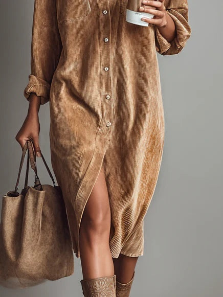 Averlina | Ribbed Midi Dress With Pockets