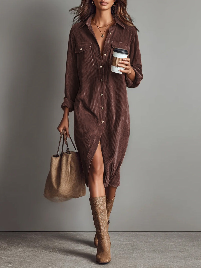 Averlina | Ribbed Midi Dress With Pockets