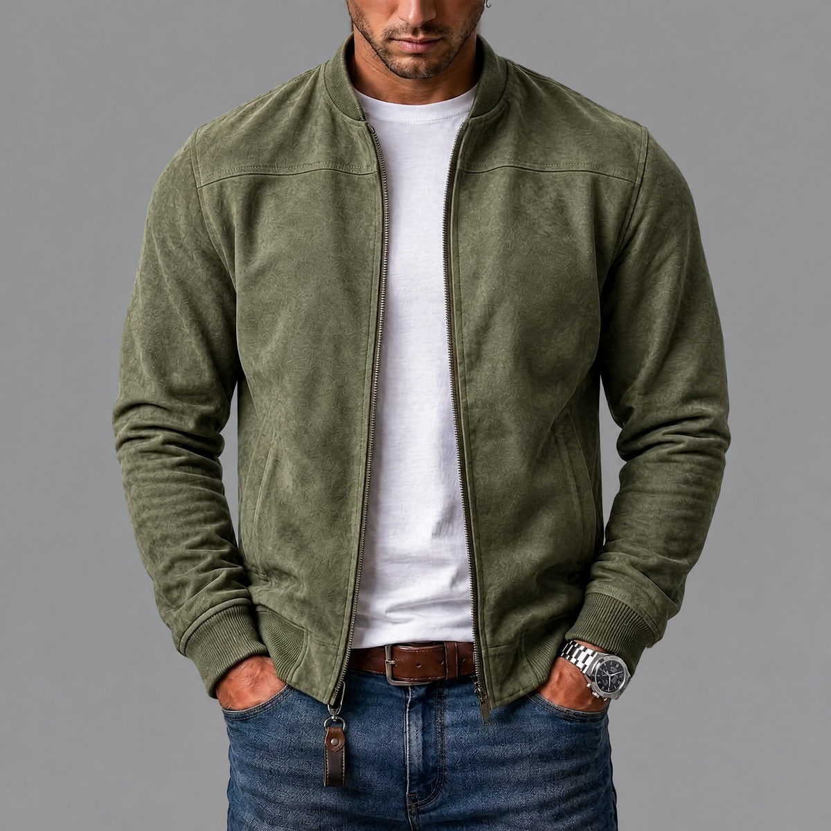 Vincent | Elegant Suede Bomber