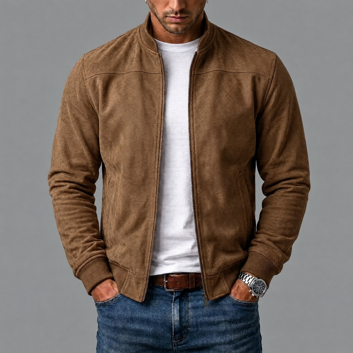 Vincent | Elegant Suede Bomber