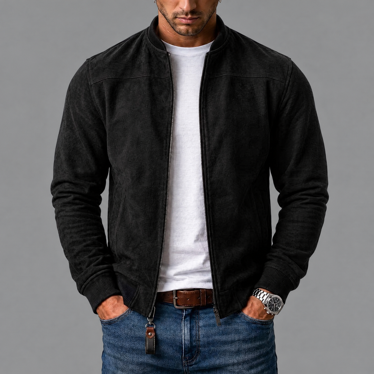Vincent | Elegant Suede Bomber