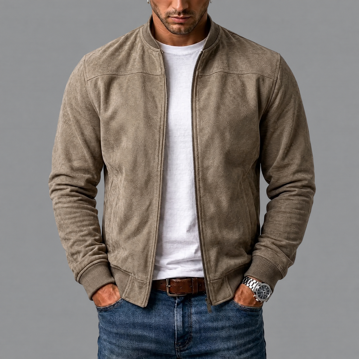 Vincent | Elegant Suede Bomber