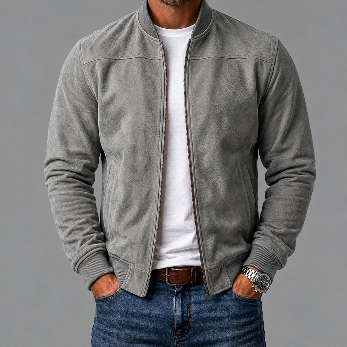 Vincent | Elegant Suede Bomber