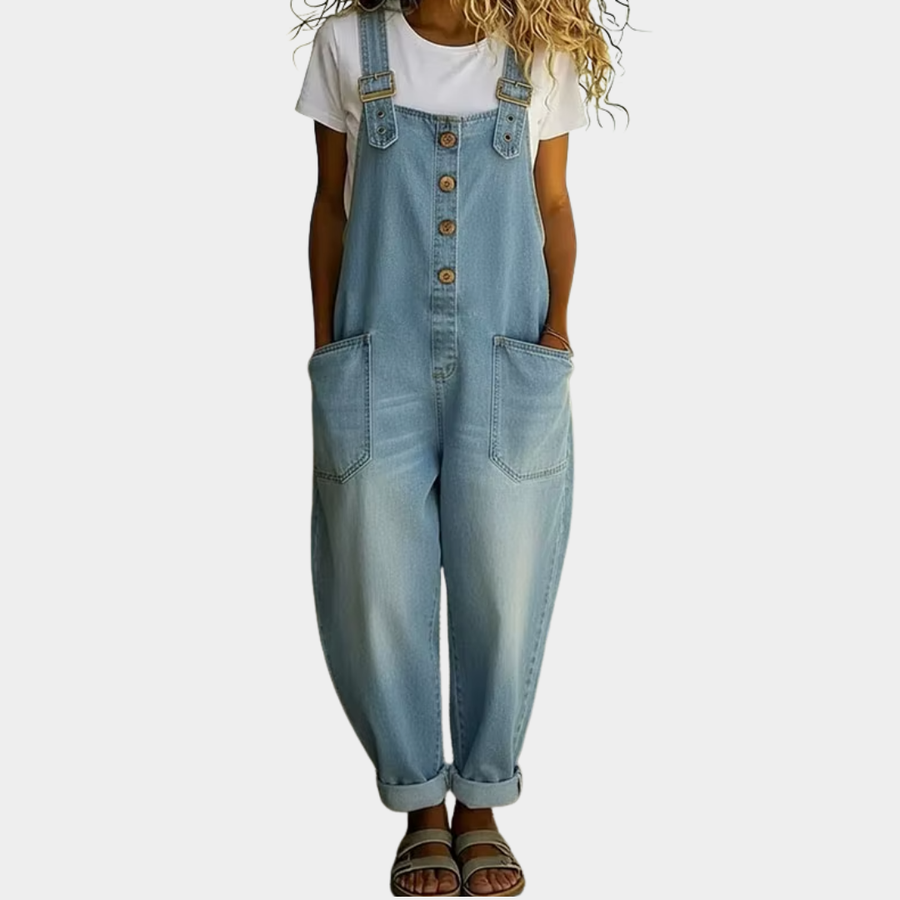 Elowen | Button Front Denim Overalls