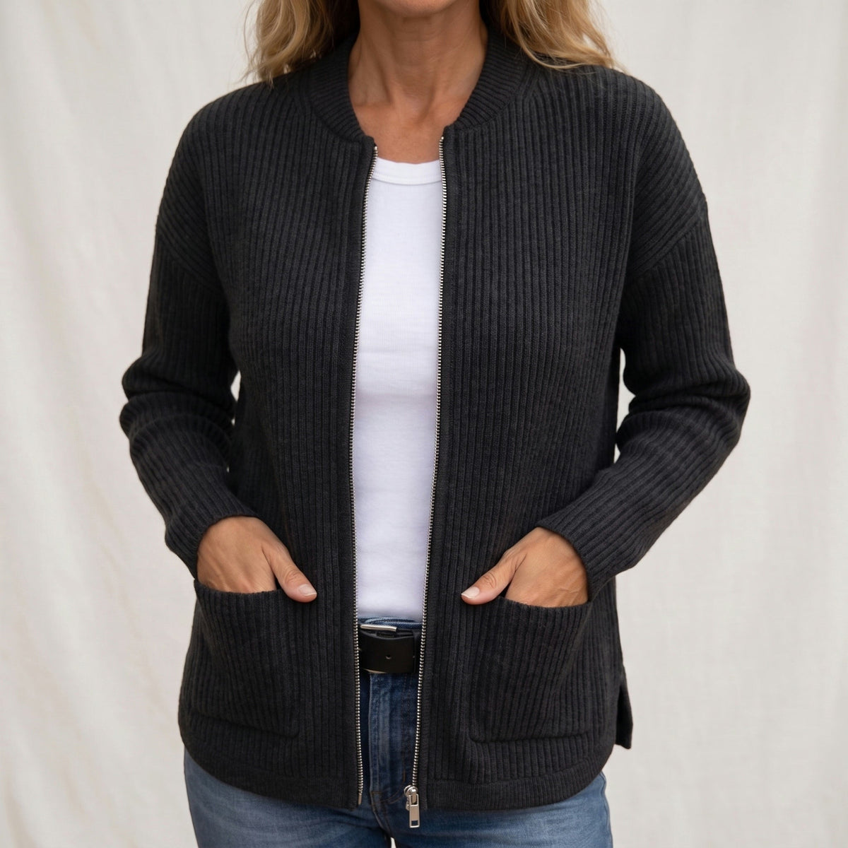 Anneke | Cozy Zip Up Cardigan