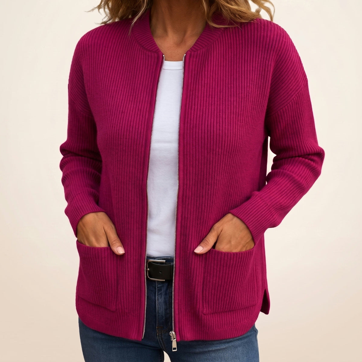 Anneke | Cozy Zip Up Cardigan