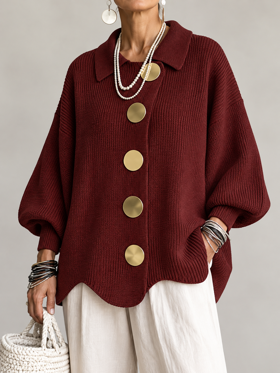 Ardelle | Oversized Collared Cardigan