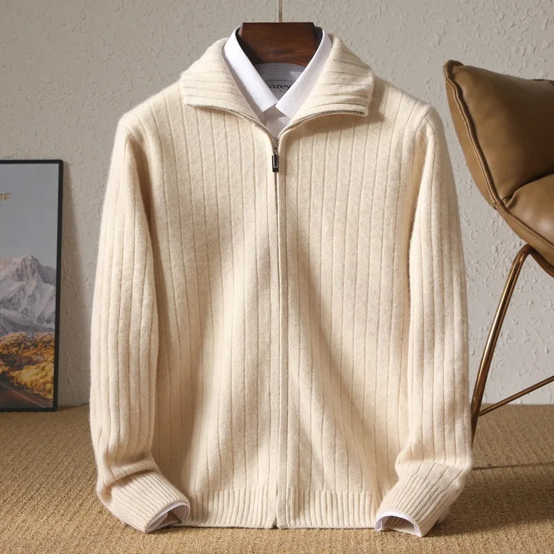 Alfred | Ribbed Full Zip Cardigan