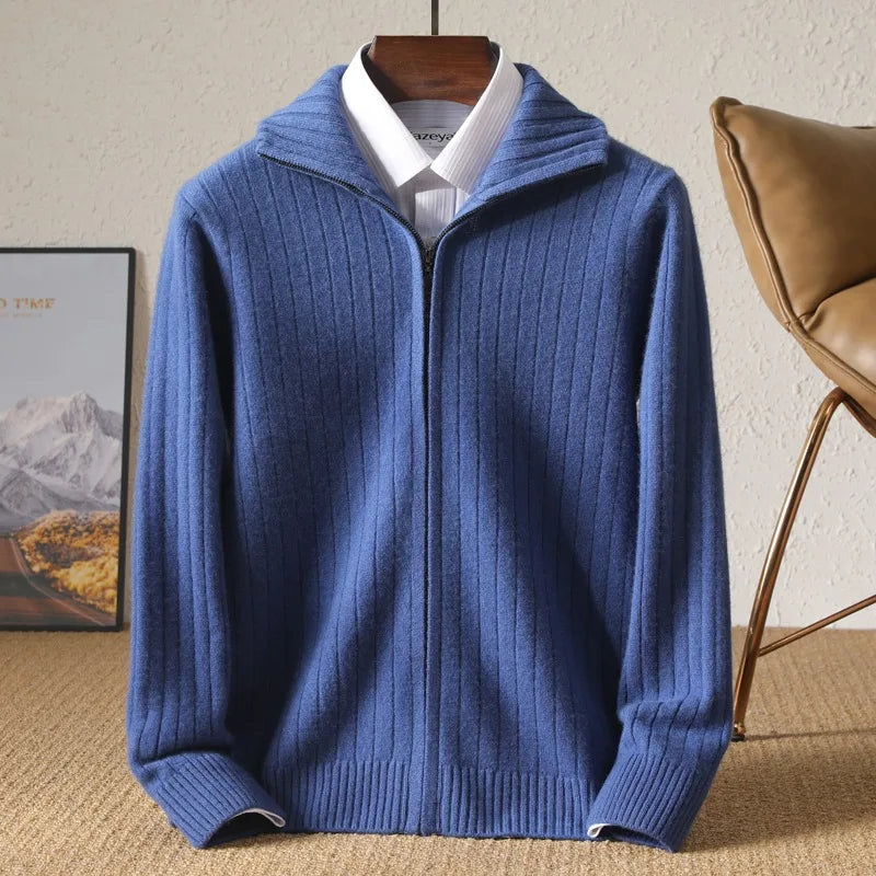 Alfred | Ribbed Full Zip Cardigan