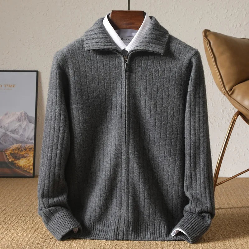 Alfred | Ribbed Full Zip Cardigan