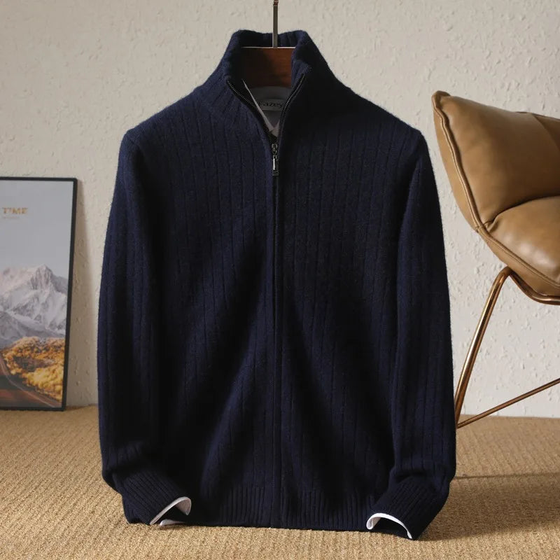 Alfred | Ribbed Full Zip Cardigan
