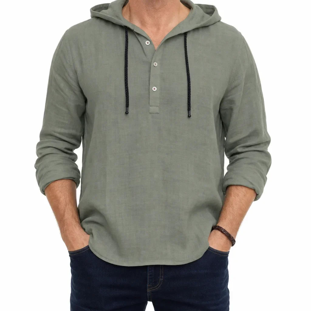 Knox | Relaxed Hooded Henley Shirt