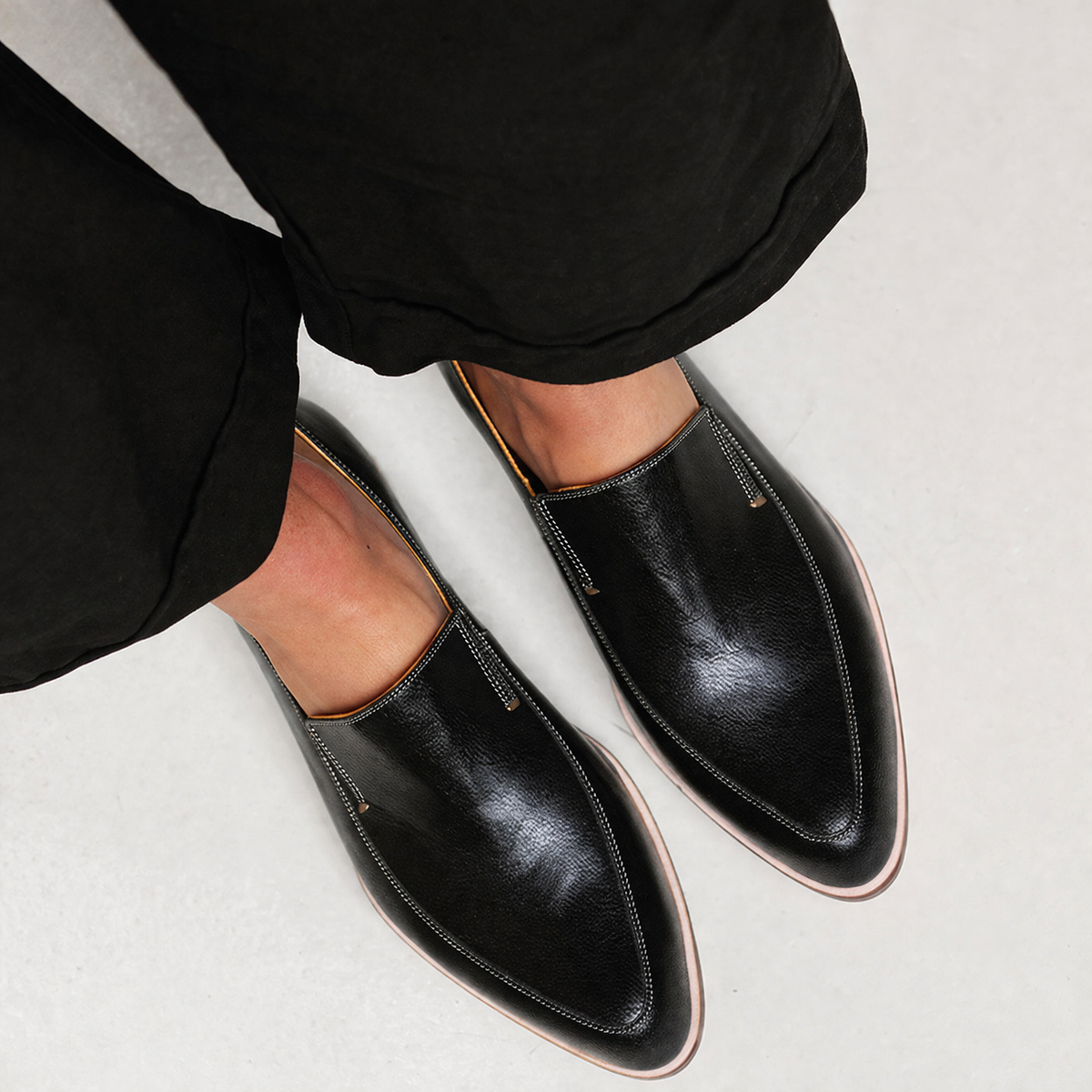 Zofia | Black Patchwork Loafers