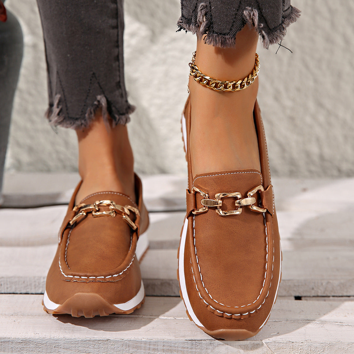 Ella | Flat Buckle Loafers
