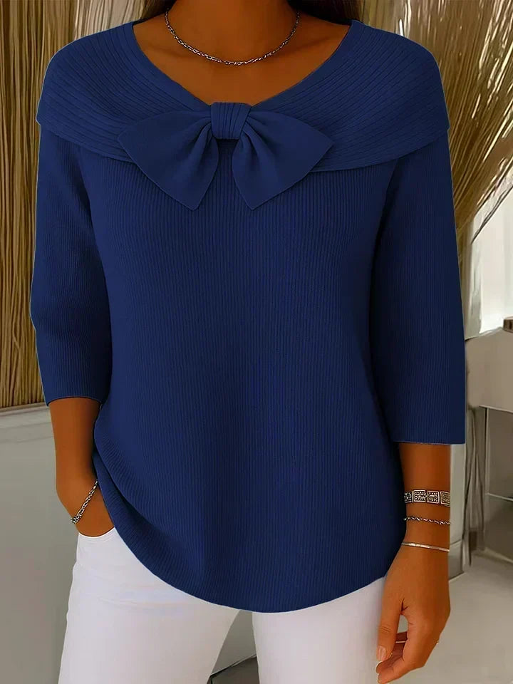 Filippa | Sweater with Bow and Round Neck