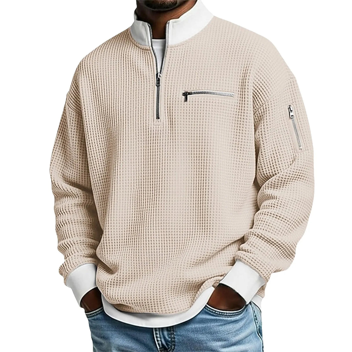 Keegan | Textured Quarter Zip Sweater