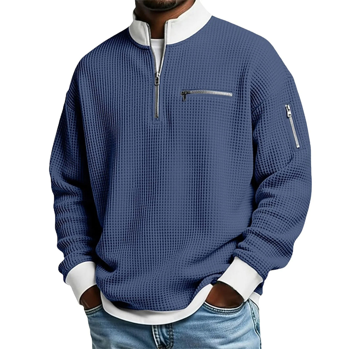 Keegan | Textured Quarter Zip Sweater