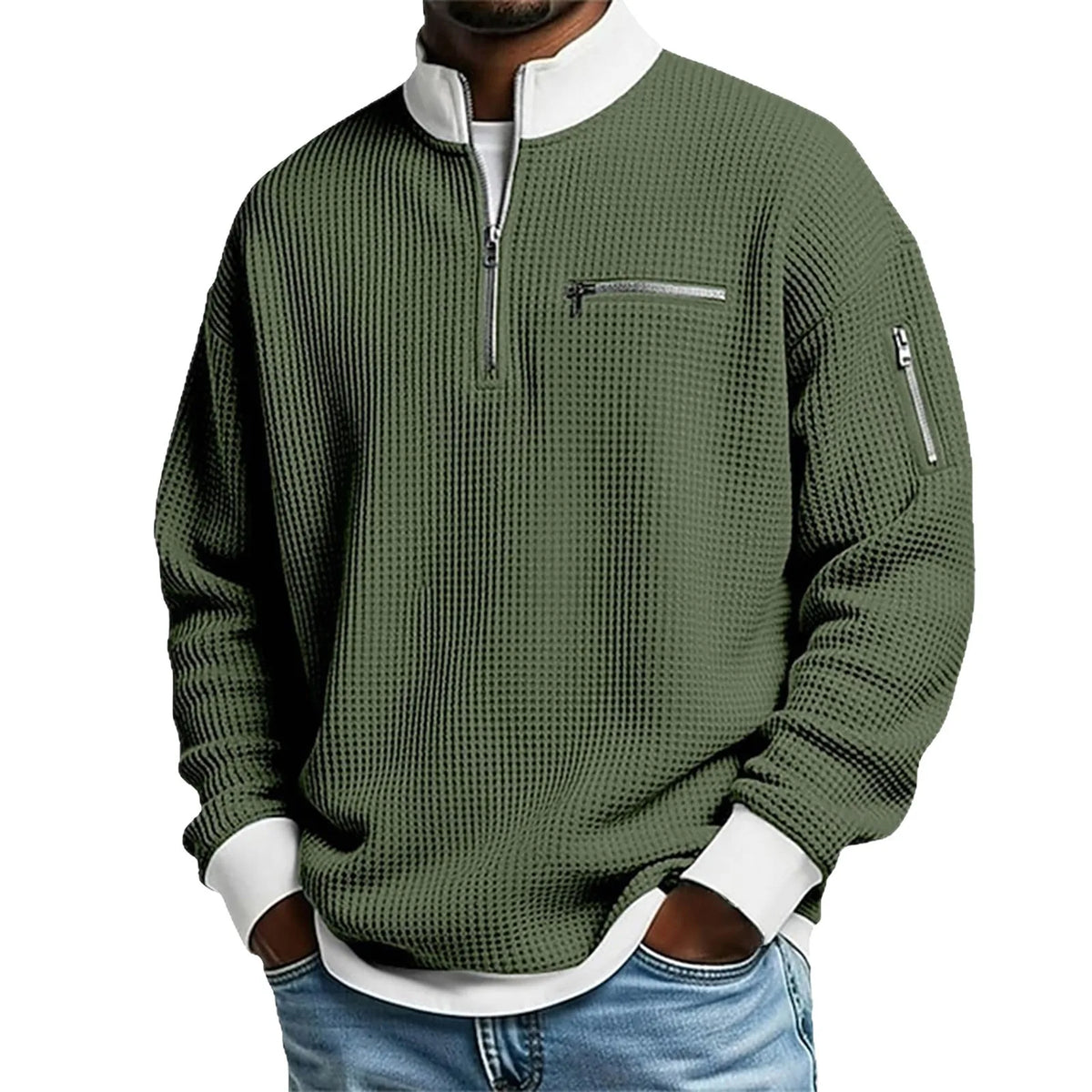 Keegan | Textured Quarter Zip Sweater