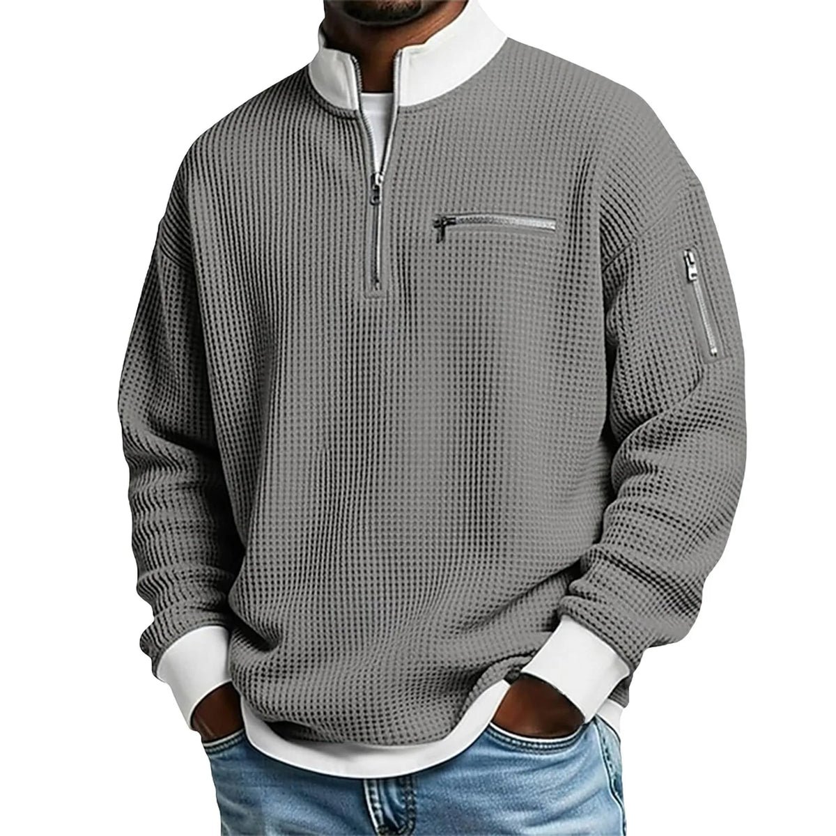 Keegan | Textured Quarter Zip Sweater