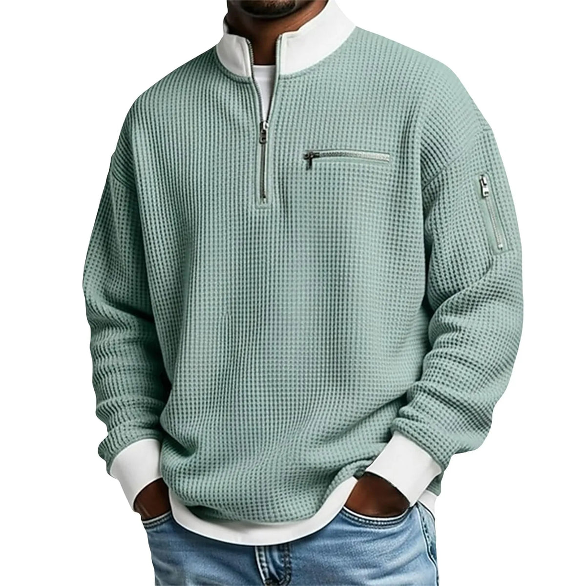 Keegan | Textured Quarter Zip Sweater