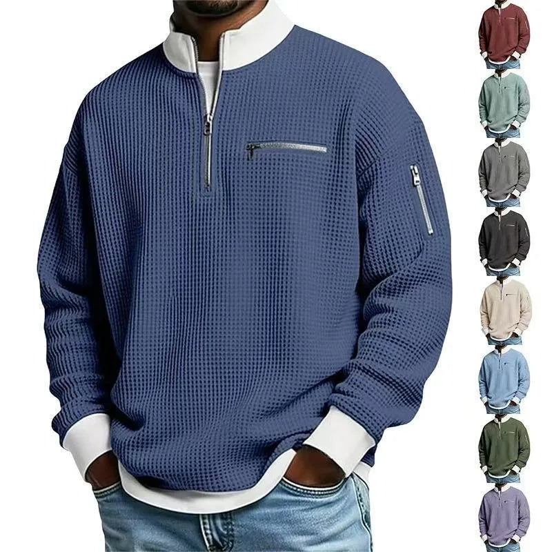 Keegan | Textured Quarter Zip Sweater