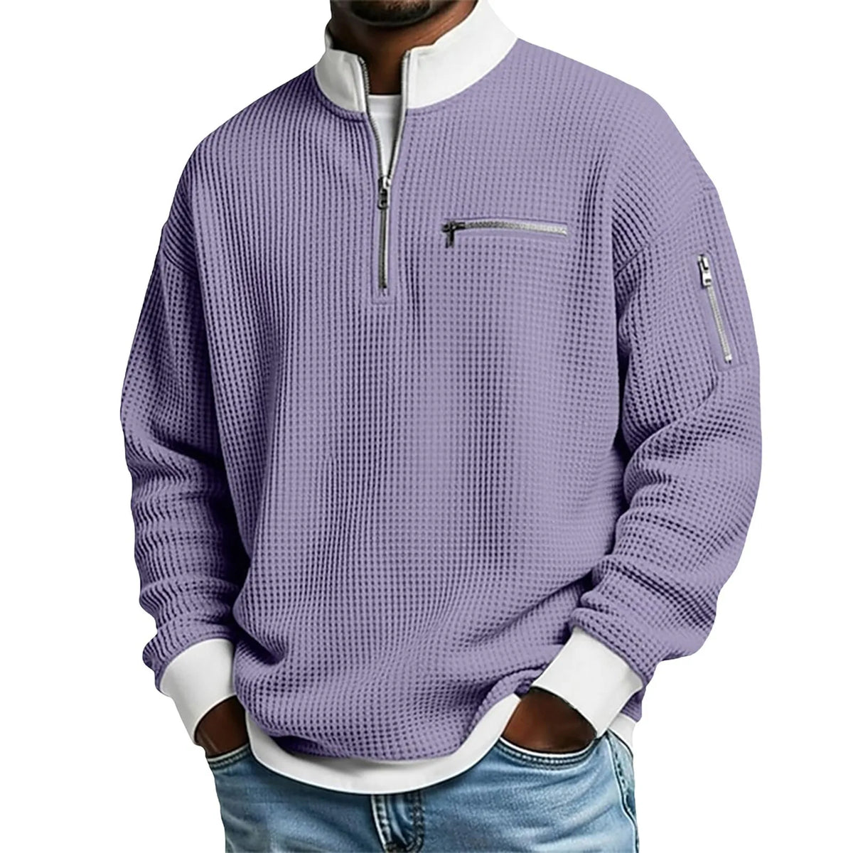 Keegan | Textured Quarter Zip Sweater