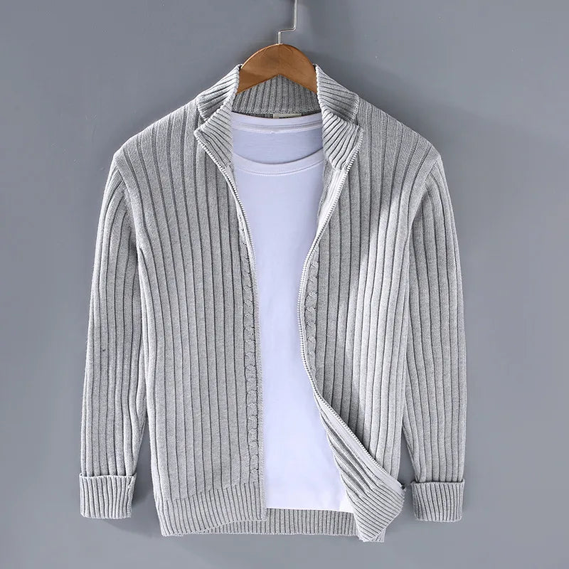 Beckford | Ribbed Stand Collar Cardigan