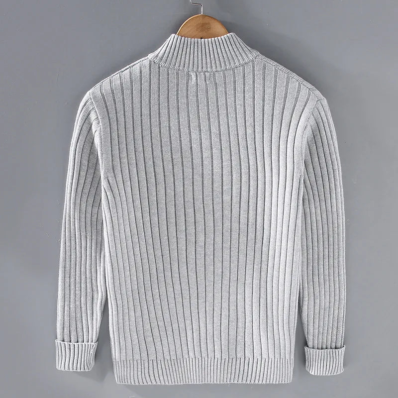 Beckford | Ribbed Stand Collar Cardigan