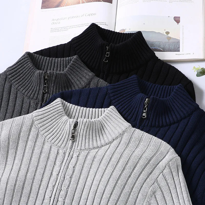 Beckford | Ribbed Stand Collar Cardigan