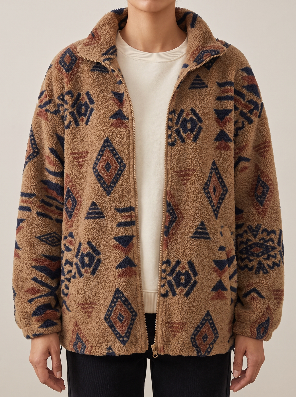 Roanne | Camel Aztec Sherpa Bomber