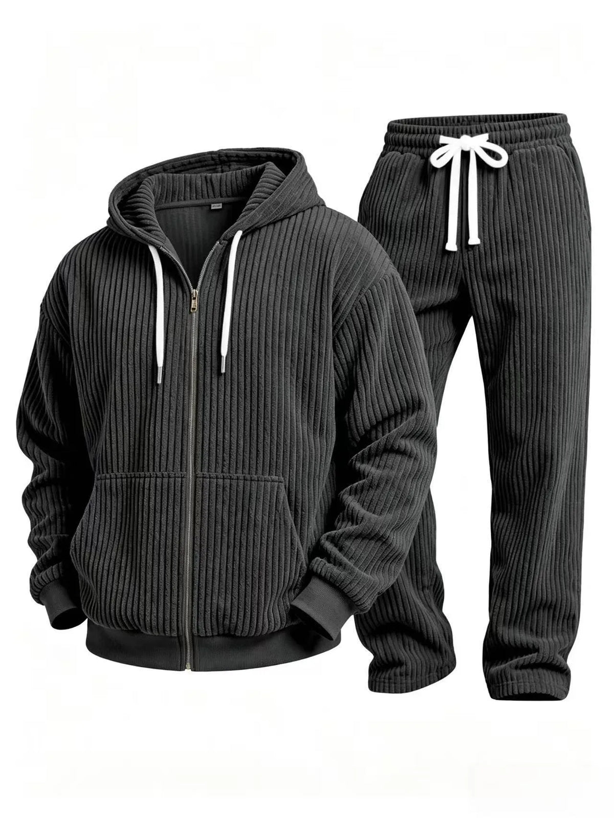 Hamish | Ribbed Hooded Two Piece Set