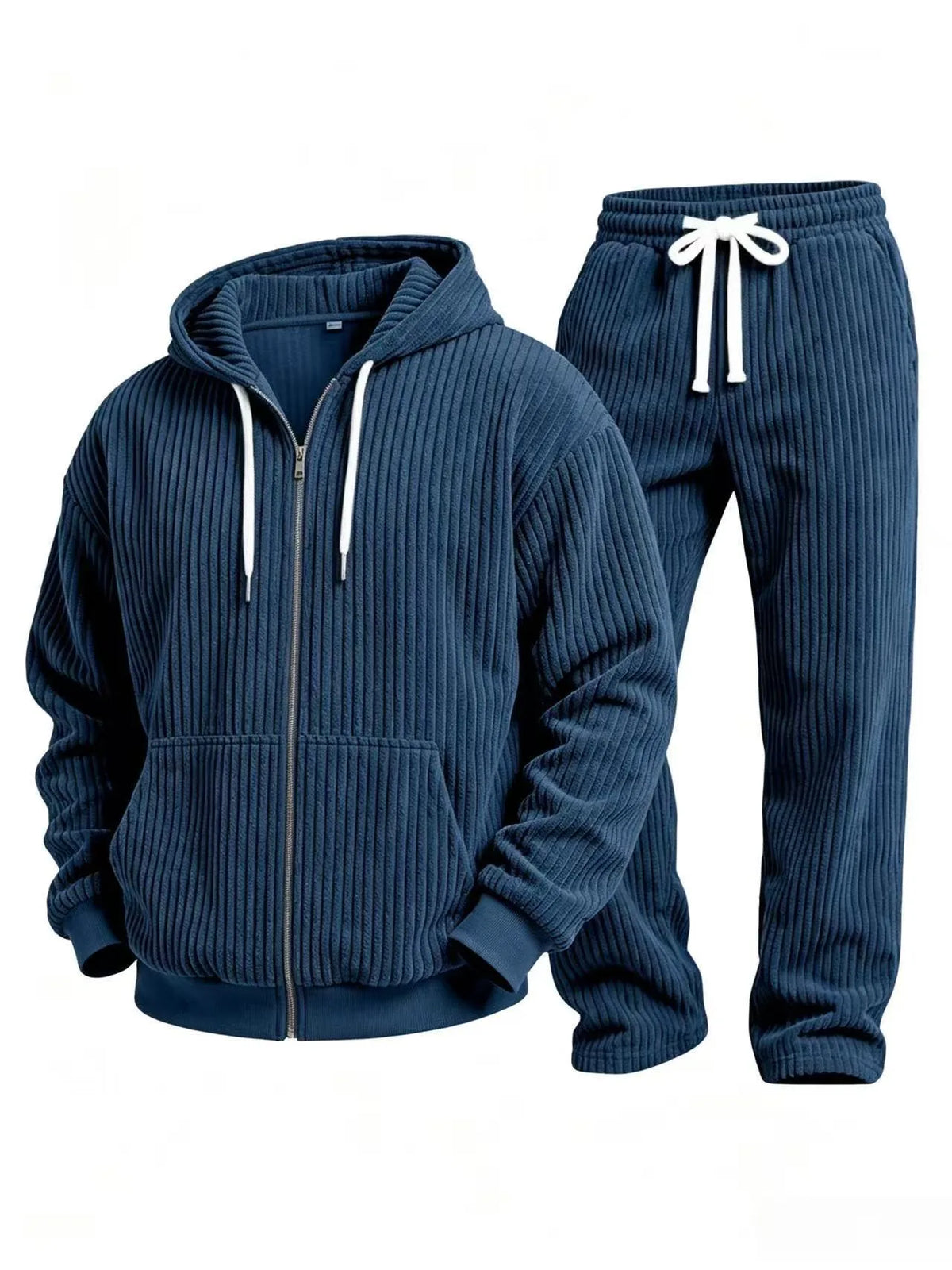 Hamish | Ribbed Hooded Two Piece Set